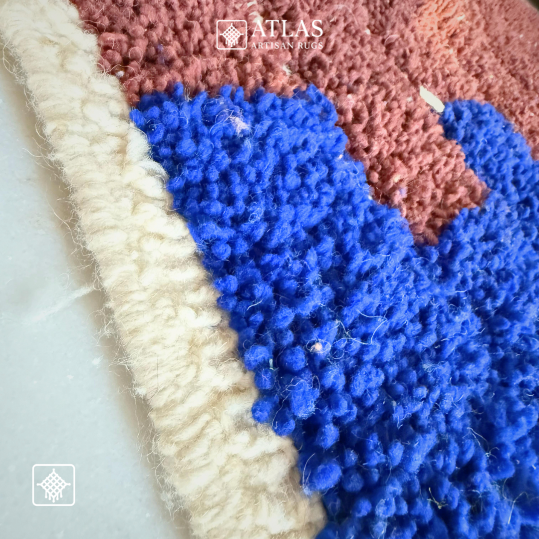 Handmade Colorful Moroccan Rug | Modern Textured Wool Carpet | Berber Abstract Area Rug | Unique Handwoven Home Decor