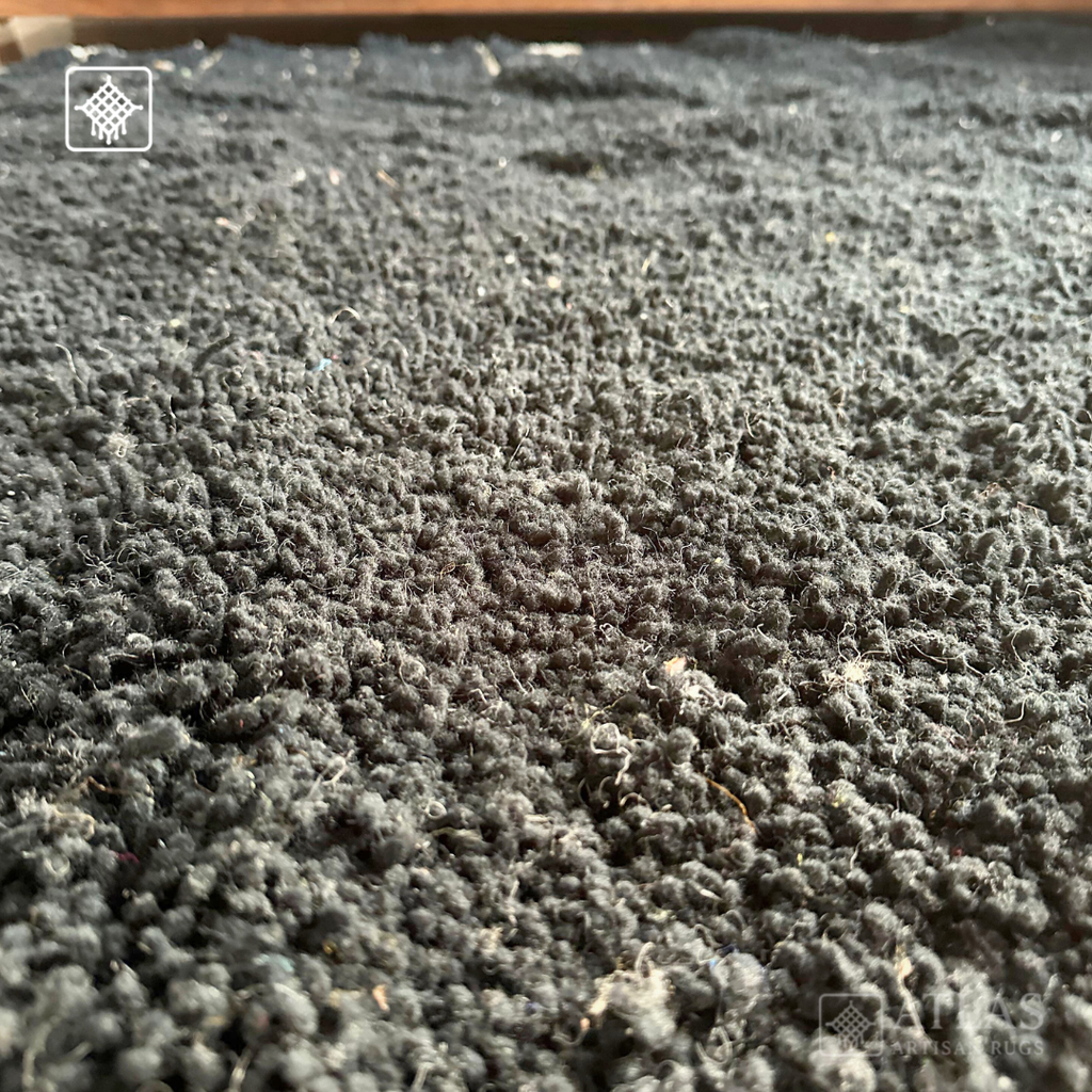 Handmade Black And Beige Moroccan Rug | Modern Textured Wool Carpet | Berber Abstract Area Rug | Unique Handwoven Home Decor