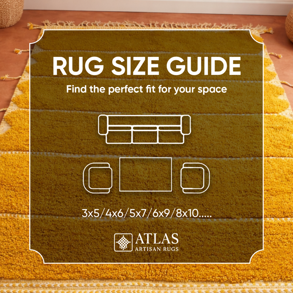 Handwoven Moroccan Yellow Geometric Rug | Neutral Berber Wool Area Rug | Modern Boho Handmade Rug