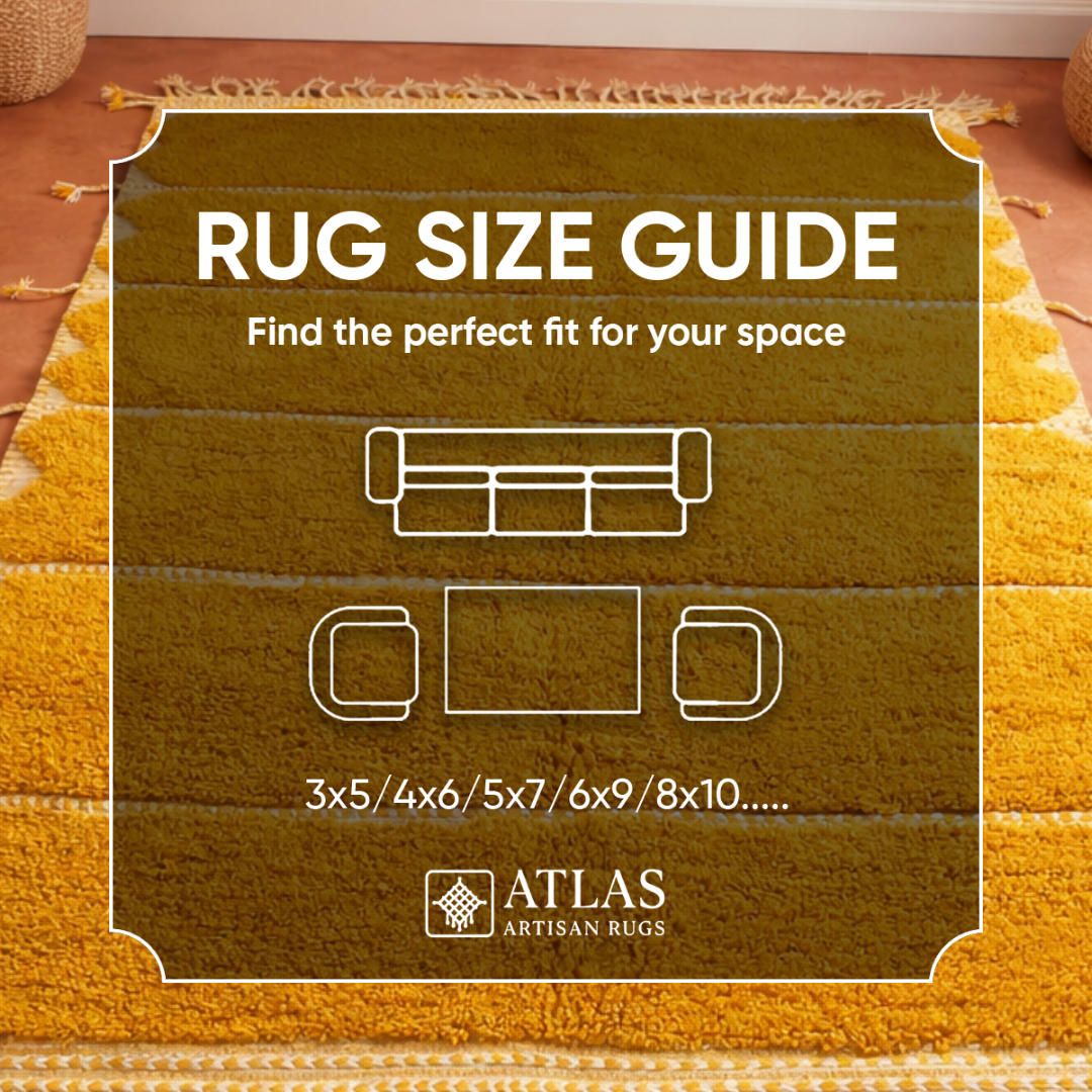 Handwoven Moroccan Yellow Geometric Rug | Neutral Berber Wool Area Rug | Modern Boho Handmade Rug