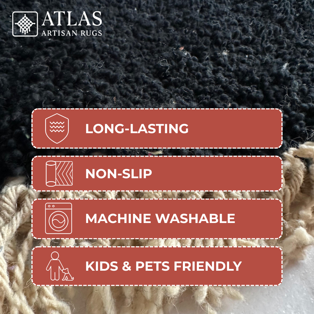 Handmade Caramel Beige Moroccan Rug | Modern Textured Wool Carpet | Berber Abstract Area Rug | Unique Handwoven Home Decor