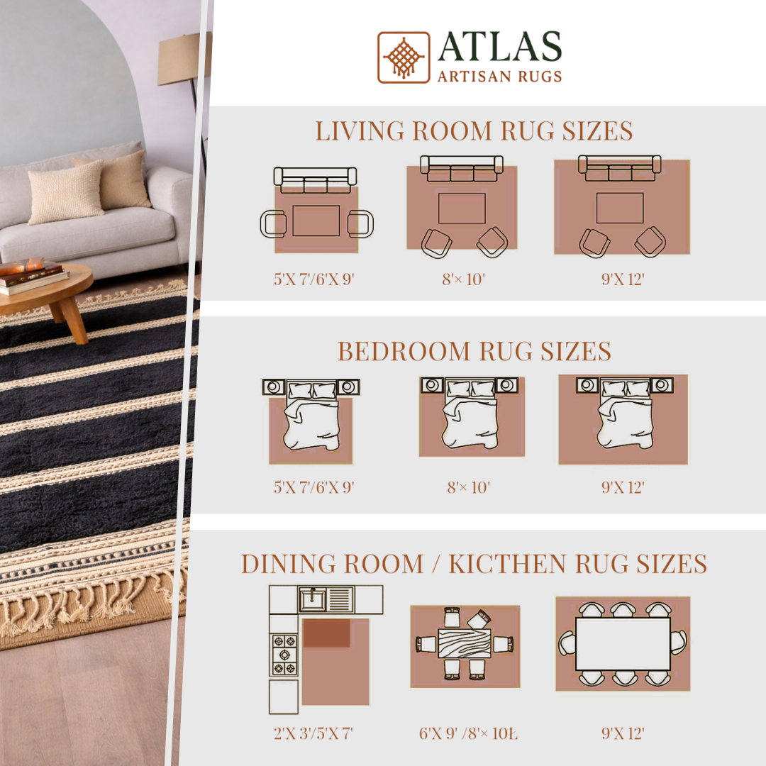 Handwoven Moroccan Black Geometric Rug | Neutral Berber Wool Area Rug | Modern Boho Handmade Rug