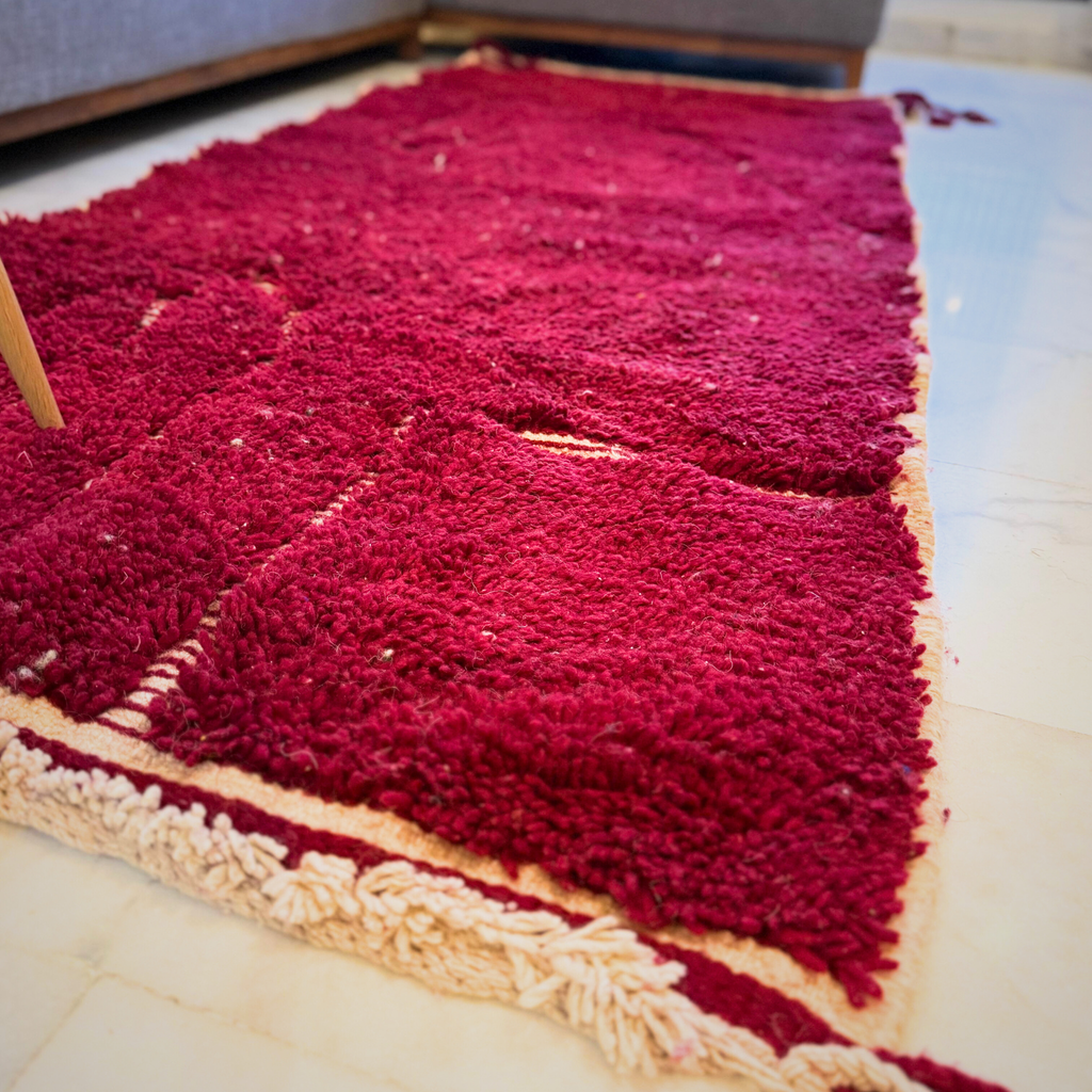 Handmade Blue Wool Moroccan Rug